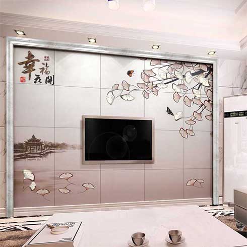 雅素麗藝術背景墻磚產品-雅素麗水刀鑲嵌背景墻系列-幸?；ㄩ_